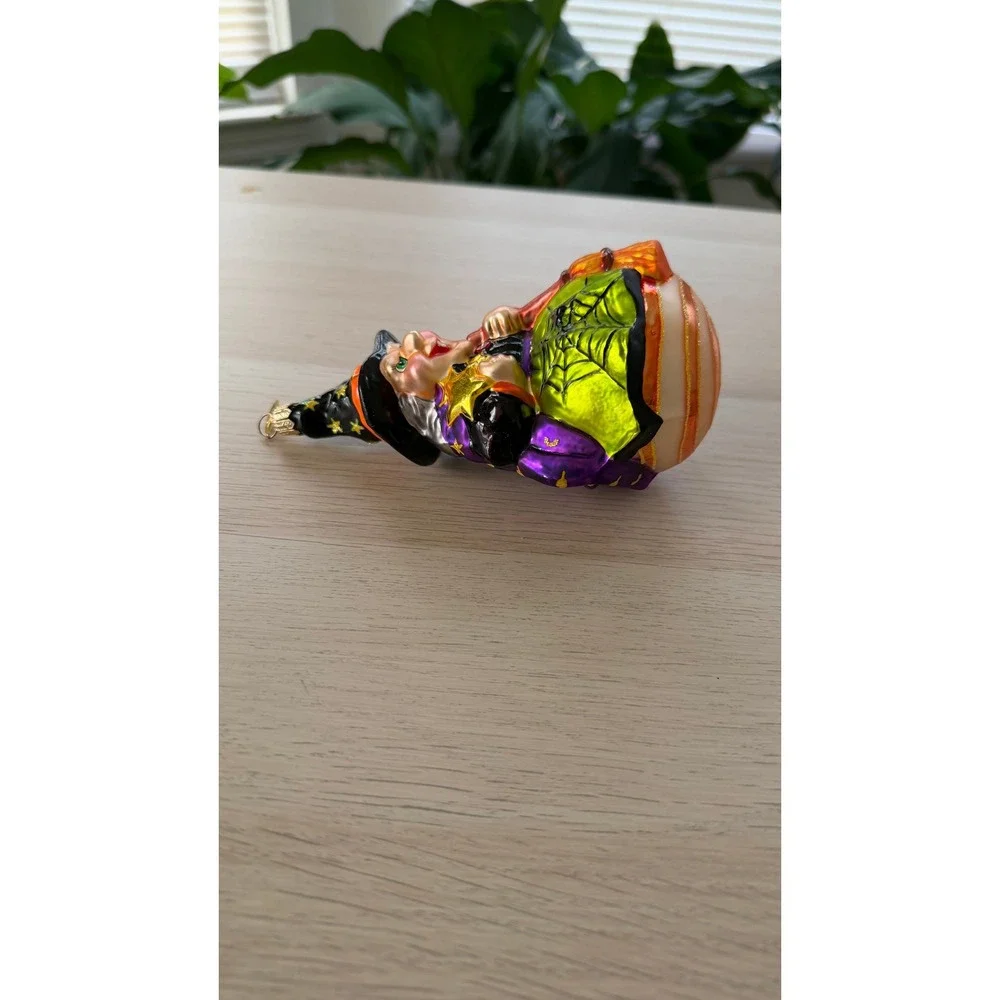 Christopher Radko Halloween Witch Glass Ornament Purple Cape Star Charm Poland - Picture 4 of 6